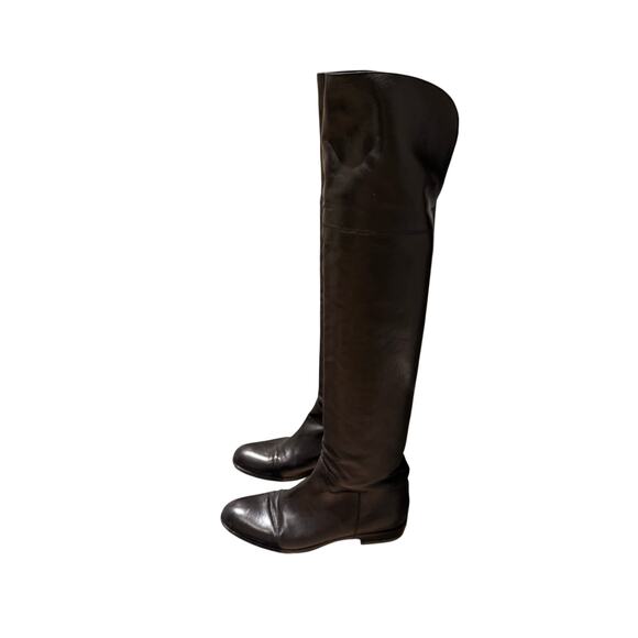 Sartore Shoes - Sartore Paris Black Leather Over-the-Knee Riding Boots 40.5